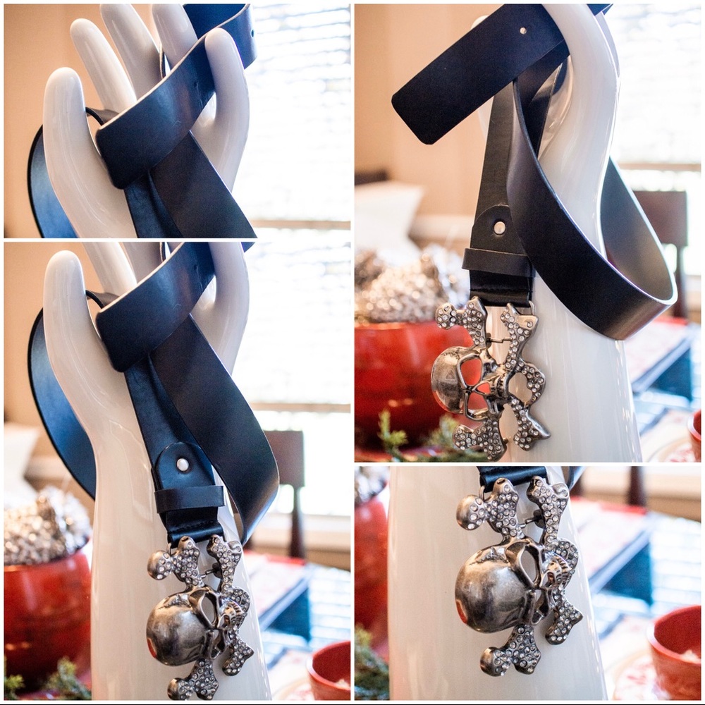 Rhinestone Skull and Crossbones Belt